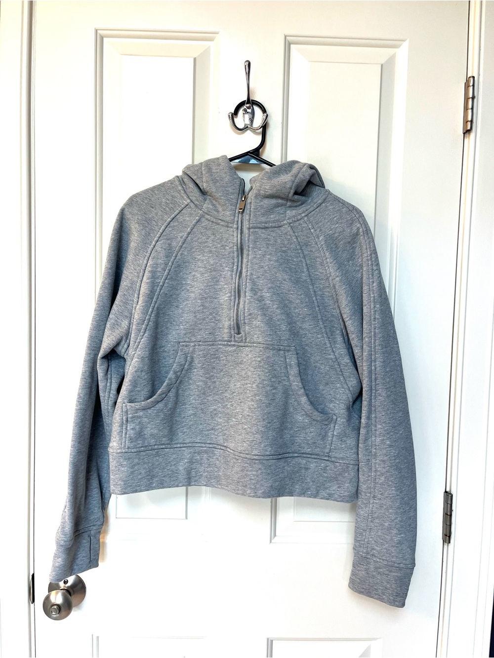 Scuba Inspired Gray Half-Zip Hoodie Women’s Medium